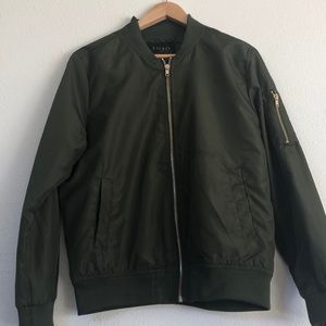 Olive green bomber jacket